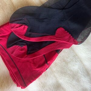 Red and Black Sheer Sexy Stockings